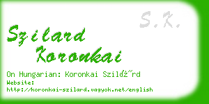 szilard koronkai business card